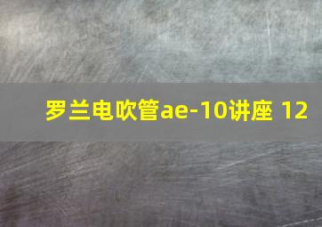 罗兰电吹管ae-10讲座 12